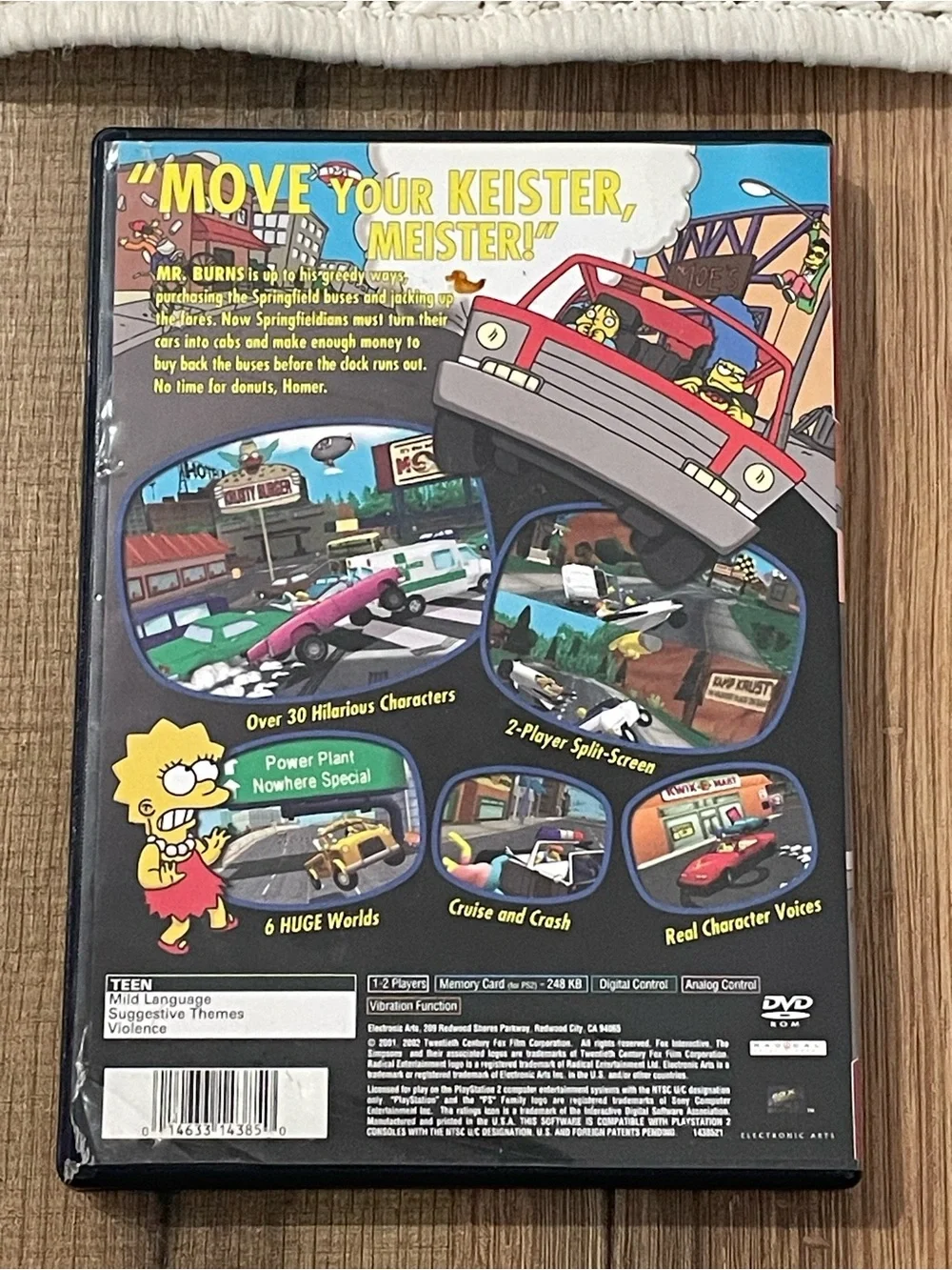 The Simpsons: Road Rage (Sony PlayStation 2, 2001) Complete Tested Working